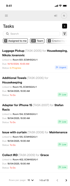 Tasks AFTER